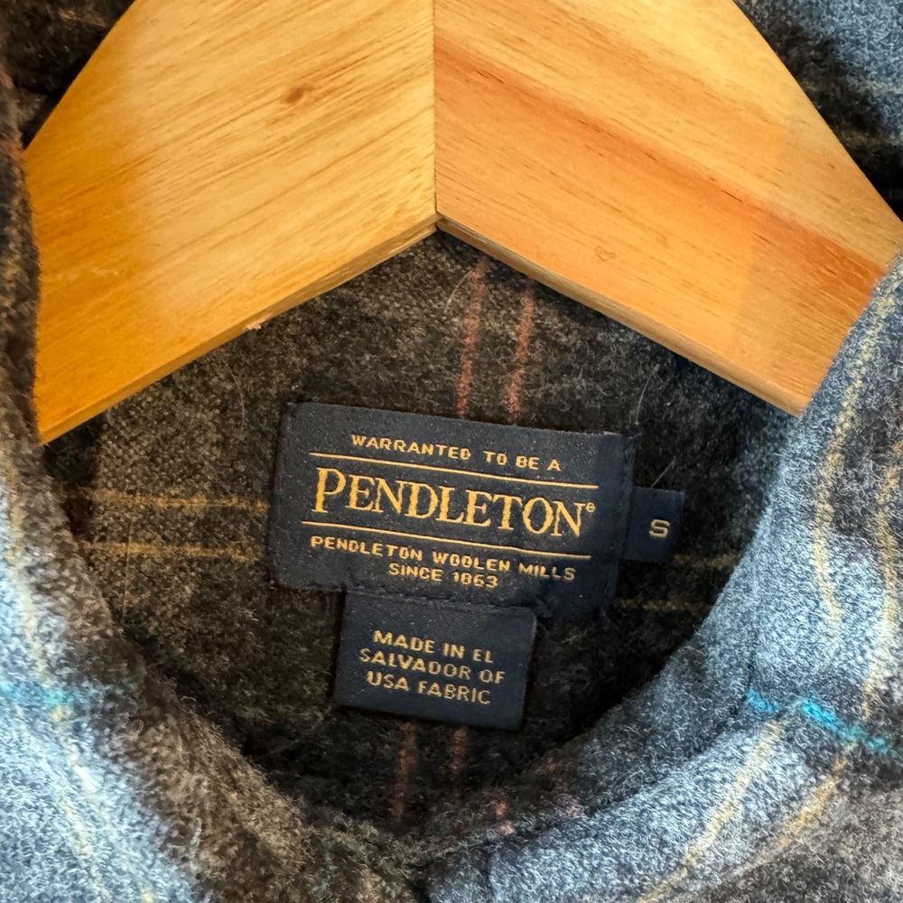 Pendleton Black Gray and Brown Plaid Button-Front Shacket - Picture 3 of 7